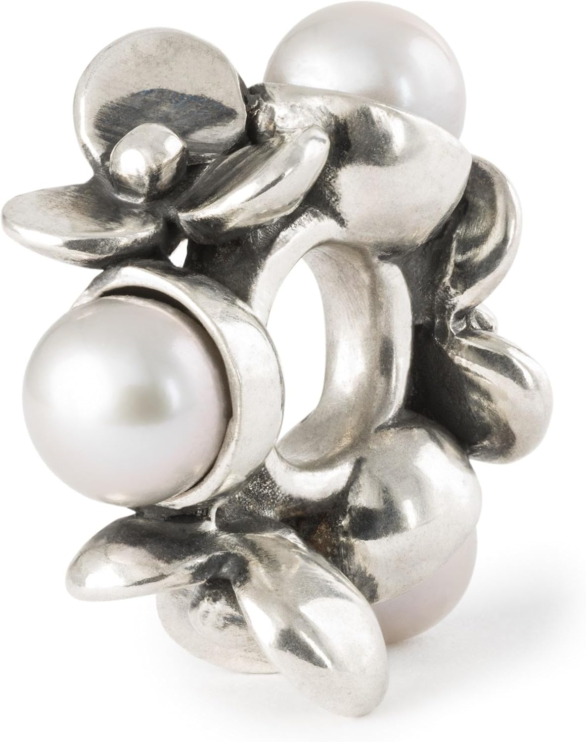 TROLLBEADS Pearls of Patience Bead | Silver + Pearl | Nurtured Connections collection | Design by Søren Nielsen