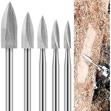 Dremel 5pcs Wood Carving Bits for Rotary Tools, Wood Carving Tools Woodworking Bits with 1/8" Shank for DIY Carving, Grinding, Carving and Drilling