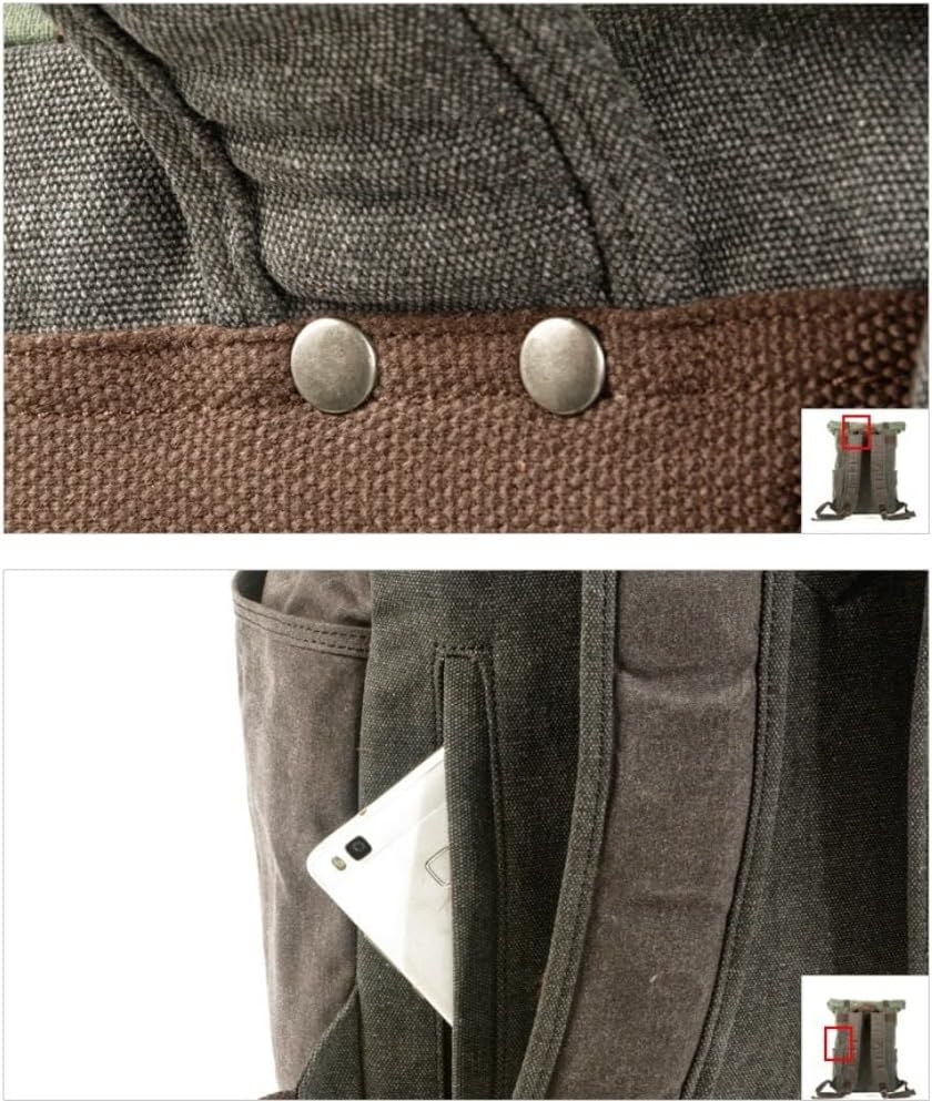 [OGXN] ヴィンテージオイルワックスキャンバスリュック 男女兼用 多機能収納 アウトドア・ハイキング・旅行用