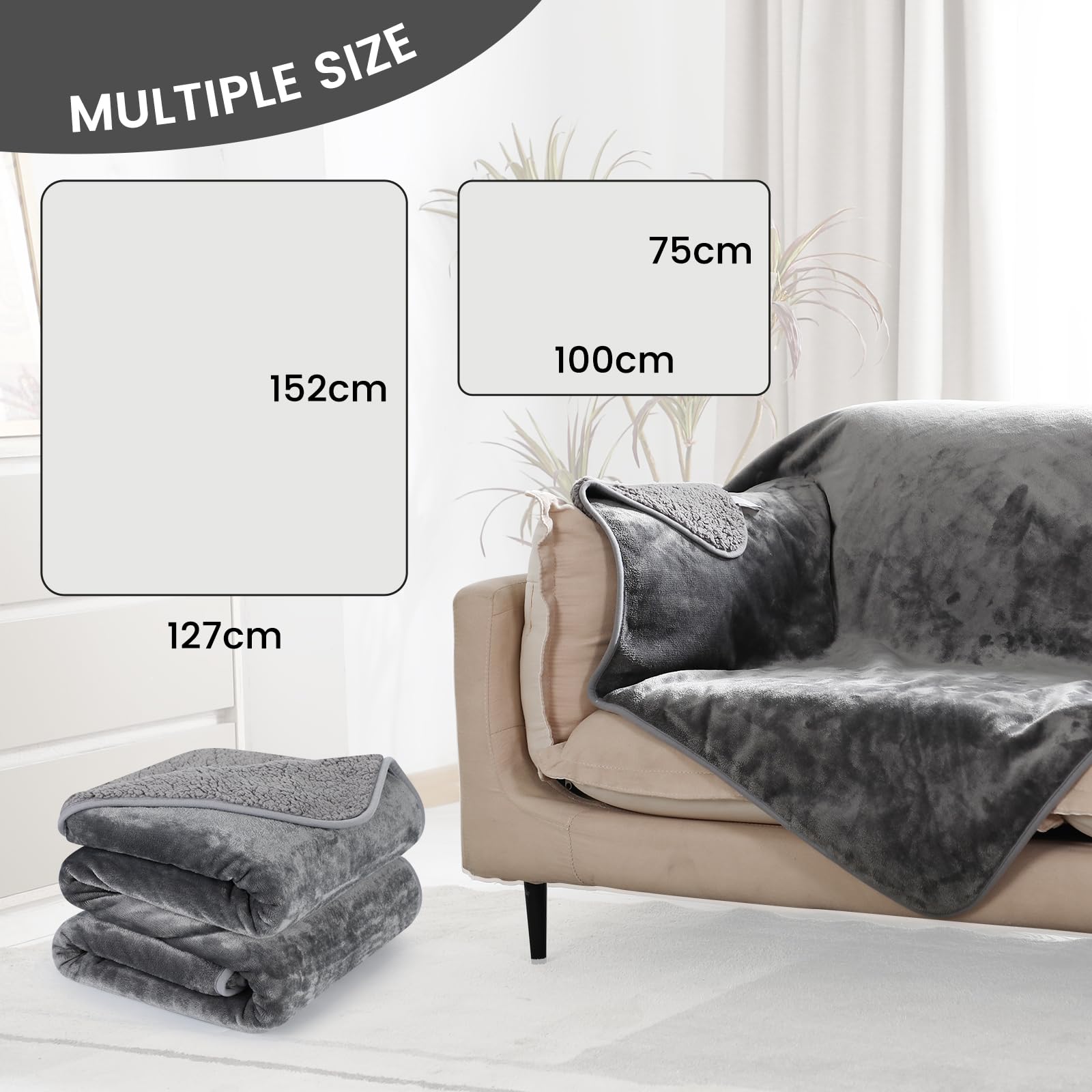 Coperta In Pile Per Cani E Gatti - Impermeabile, Lavabile, 152x127 Cm - Foto 8