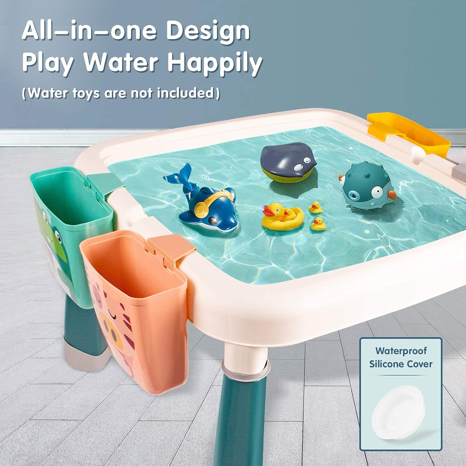 Flash Deals - 60% OFF GobiDex Larger Kids Activity Table and Chair Set for Older Kids Age 3+, 25'x25'x19.5' Bigger and Sturness Play Table Set Compatible with Classic Blocks.Water and Sand Table, All in One for Kids Growth