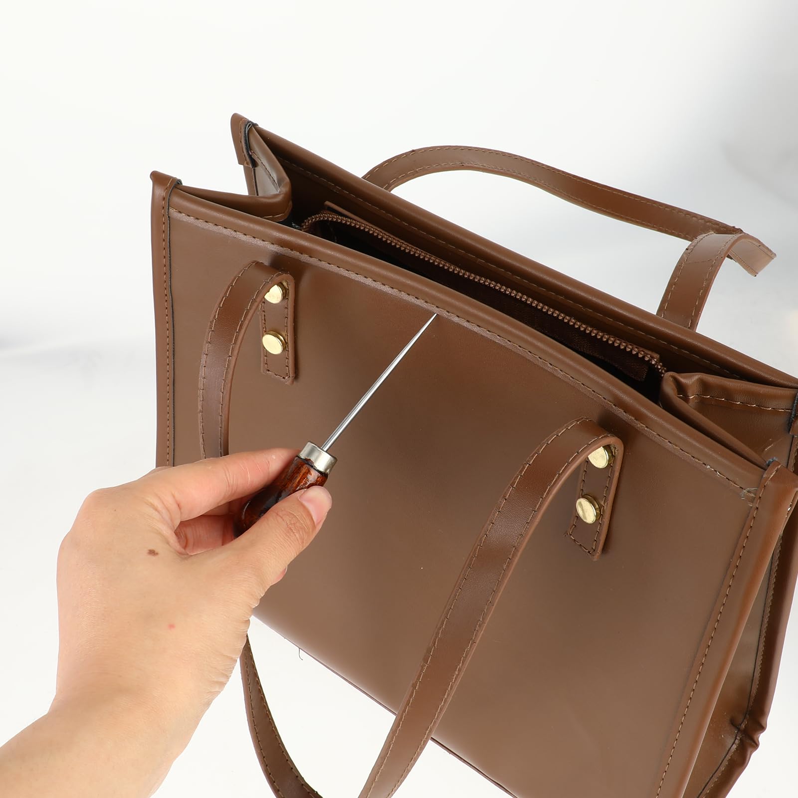 4-teiliges Ahlen Set Mit Holzgriff - Vorstecher Für Leder, Stoff, Canvas, Ideal Für Nähen & Basteln