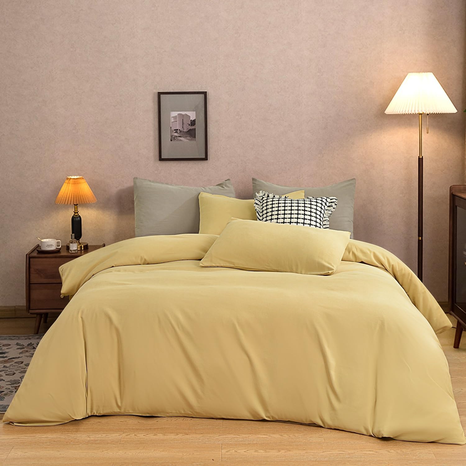 Light Yellow Duvet Cover 100 Washed Cotton Duvet Cover