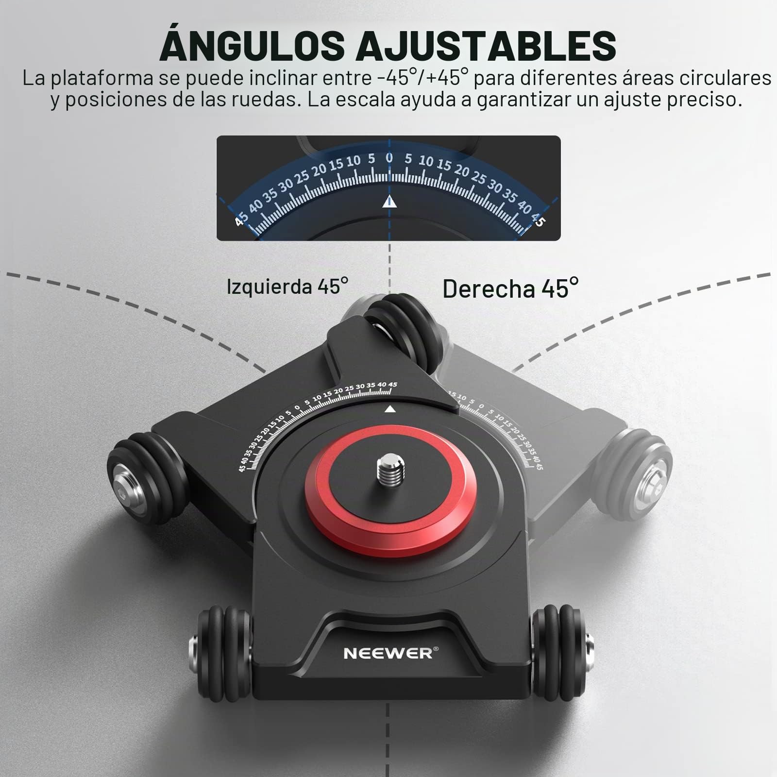 NEEWER Dolly Dolly - Cámara deslizante con cabezal esférico y pinza para teléfono, mesa de 4 ruedas con panorámica de 360°, compatible con cámaras sin espejo Mini videocámaras GoPro iPhone y teléfonos