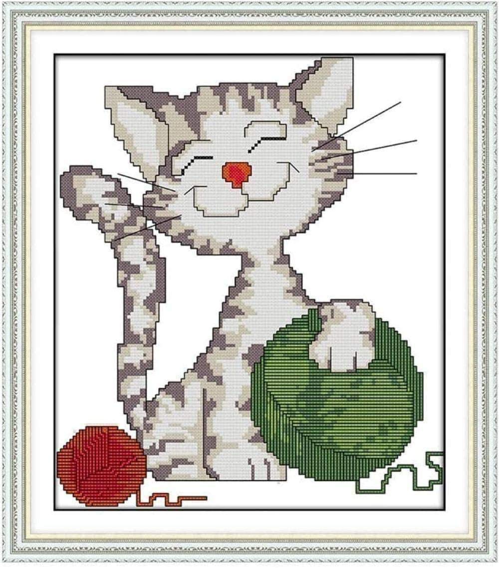 LEYIUYIU Voorbedrukt patroon kruissteek kit DIY voor volwassenen beginners kinderen 11CT borduurpakket ambachten thuis muur decor - liefde vlinder - 40 x 50 cm