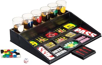 Home Essentials & Beyond Funville Drinking Chips Set with Shot Glasses, Clear