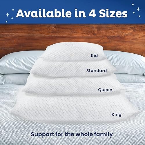 Miniatura 6 de Snuggle-Pedic Almohada de espuma viscoelástica triturada las almohadas frescas originales para personas que duermen de lado estómago y espalda apoyo