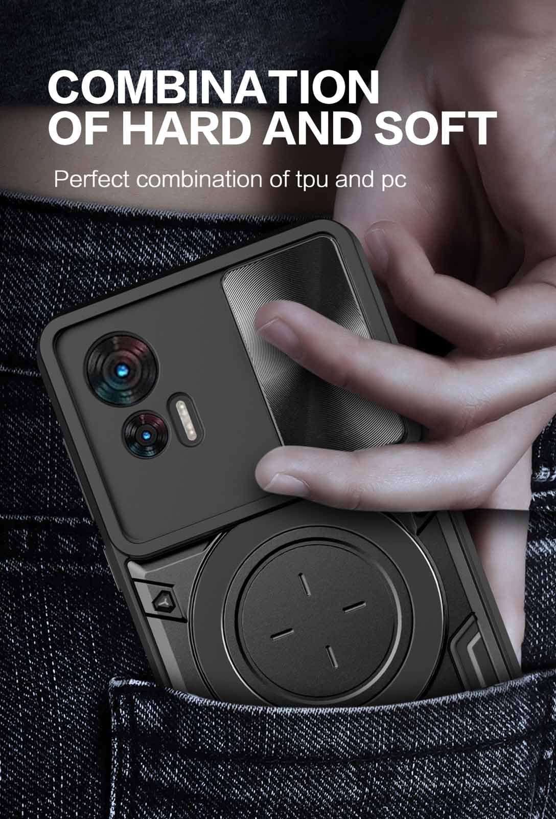 HAOYE Cover Per Motorola Moto Edge 30 Neo / Edge 30 Lite, Custodia TPU Effetto Gradient Oro Nero, Antiscivolo E Antiurto - 5