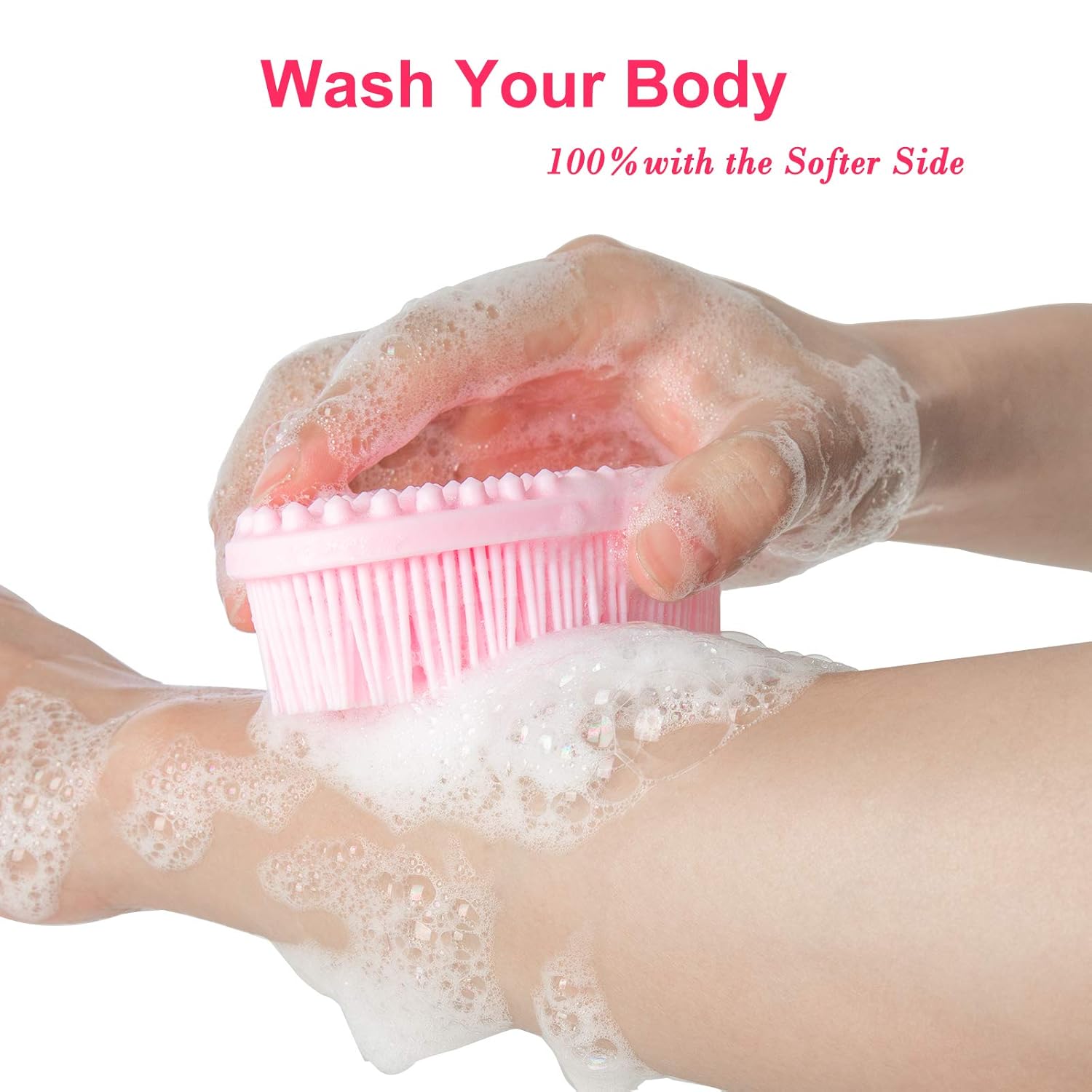 Heeta Body Brush for Wet and Dry Brushing, Silicone Bath Brush for Gentle Exfoliating on Softer, Glowing Skin, Gentle Massage with Bath and Body Brush to Improve Your Blood Circulation (Pink) : Beauty & Personal Care