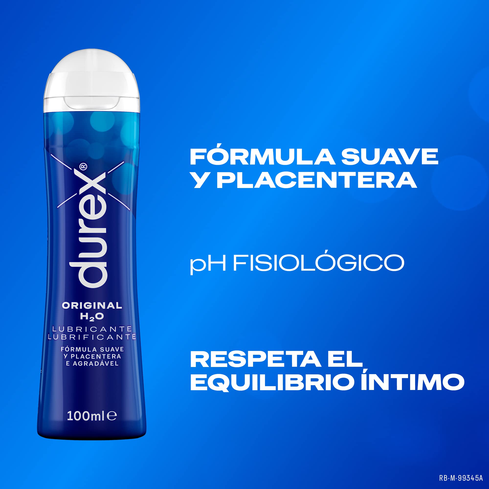Durex Lubricante Original H2O, 100 ml [Pack 4 Unidades]
