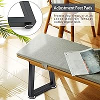 Vista 5 de Taelakeni - Juego de patas de banco de metal de 16 pulgadas, patas de mesa de café resistentes, trapezoidales