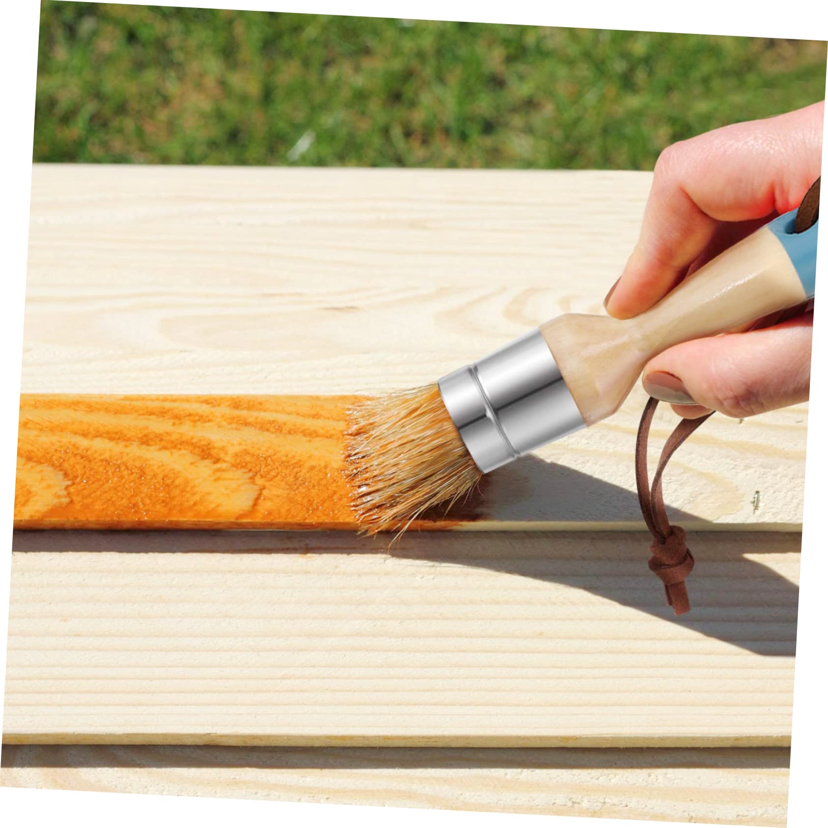 Housoutil Pinceles para Pintura al Óleo Mango de Madera y Cerdas Flexibles Juego de 4 Fácil de Sujetar Adecuado para Pintar y Decorar Superficies
