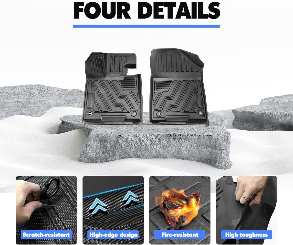 Floor Mat 3 Rows Liner Fit for Toyota Sienna 8 Seat 2021-2024 2025 2026,TPE All Weather Custom Floor Liner for Sienna Accessories 2026 2025 2024 2023 2022 2021 1st, 2nd and 3rd Row(8 Passenger Model) - Image 3