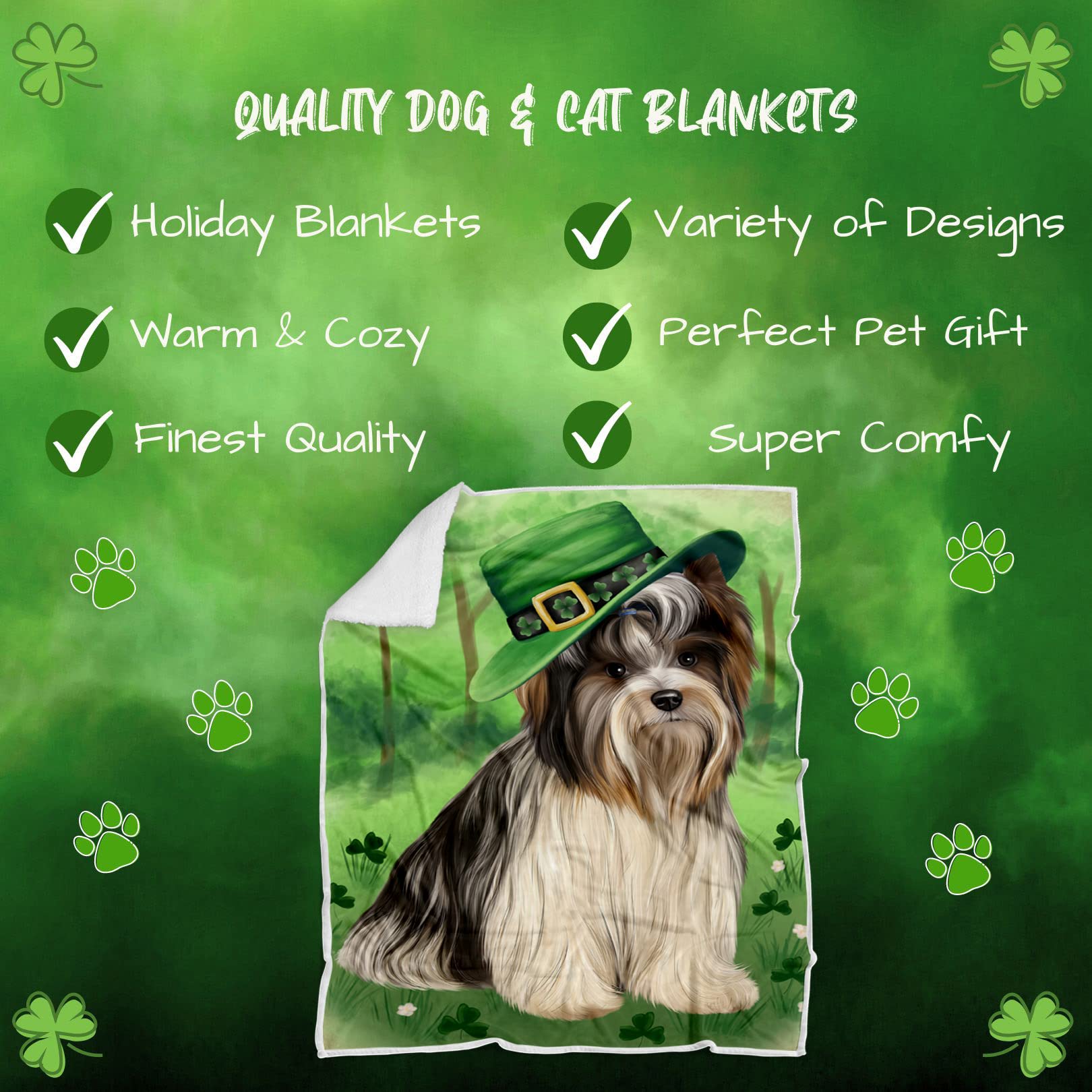 Amazon.com: St. Patricks Day Irish Biewer Dog Blanket  display picture 1