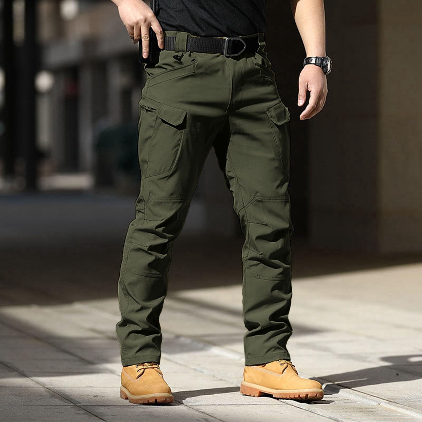 Générique 2 Articles Pantalon Tactique Homme Cargo Treillis Militaire Randonnée Chasse Pantalon de Travail Pantalon Cargo Homme Tactique Combat Stretch Extensible Séchage Rapide (Pas de Ceinture)