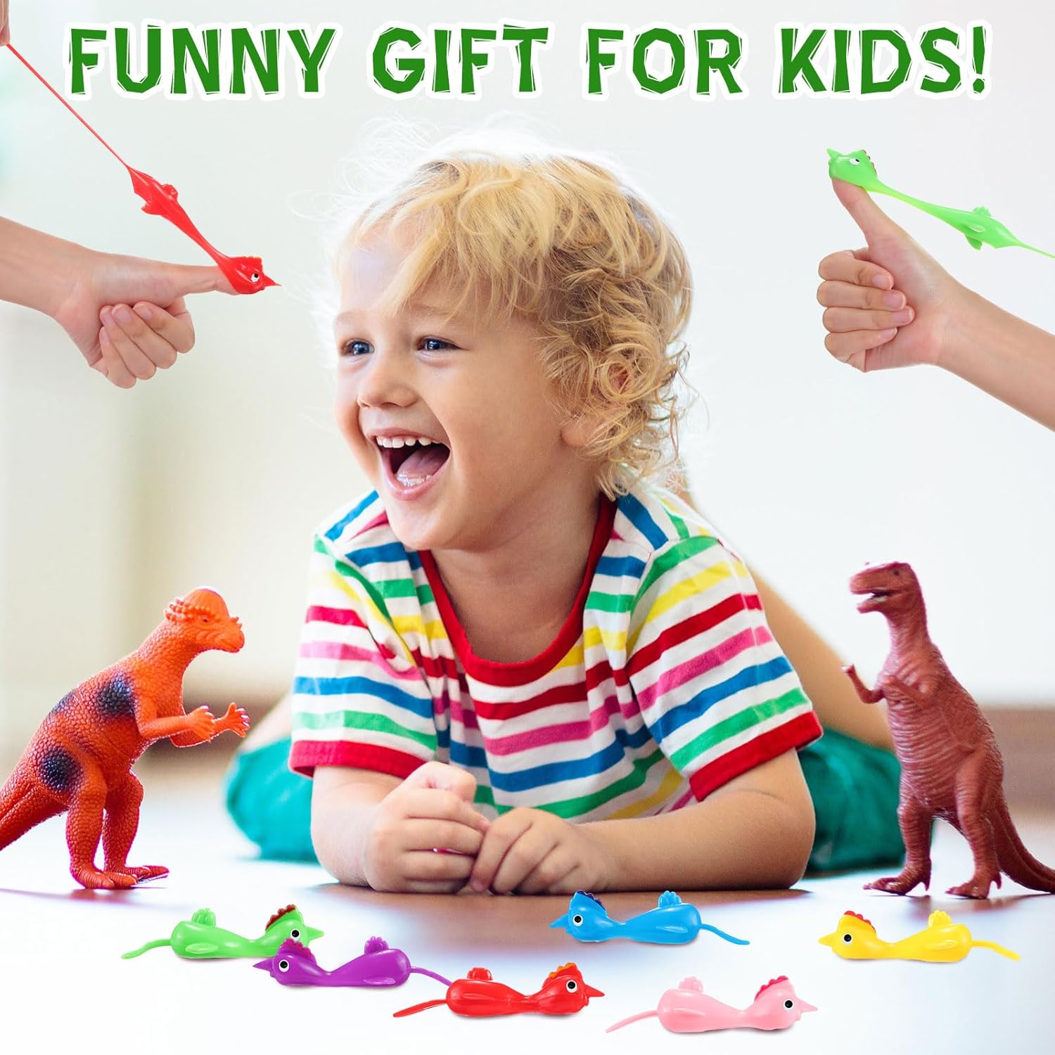 Lenwen 180 Pieces Easter Slingshot Chicken Catapult Toy Flying Easter Funny Rubber Slingshot Stretchy Chicken Flingers Toy for Party Favors, 3.94 Inch(Colorful) - Image 5