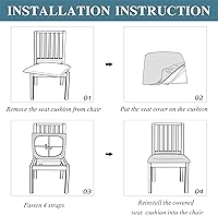 Vista 6 de Fundas de asiento de terciopelo para silla de comedor, fundas elásticas para sillas de comedor con lazos, funda protectora suave para cocina, hotel