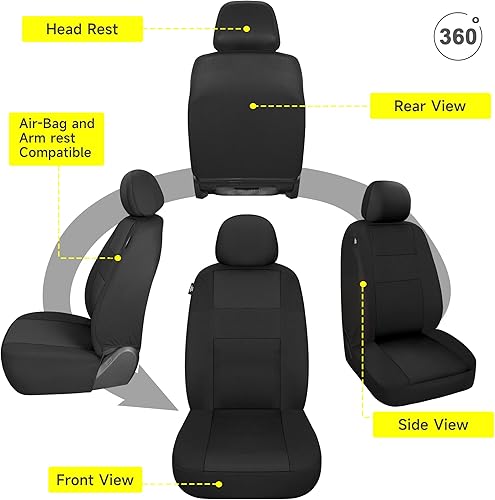 Miniatura 3 de VarCozy Fundas de asiento para coche delantero, fundas de tela transpirable para asiento delantero de automóvil, fundas universales de tela para SUV
