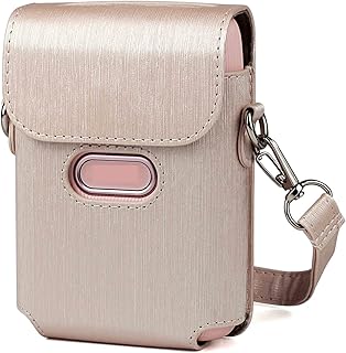 GVGMTAEAVZ Bolsa de Impresora PU Bolsa de Almacenamiento de Cuero Azul Pink Blanco Correa de Hombro Bolsa de Asas Bolsa de Hombro Ajuste for Fujifilm Mini Link Bolsa para cámara(Rosa)