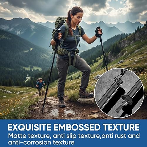 Miniatura 2 de Saker - Bastón de senderismo plegable, bastón portátil de aluminio, ligero para supervivencia y senderismo para aventuras al aire libre, campamento,