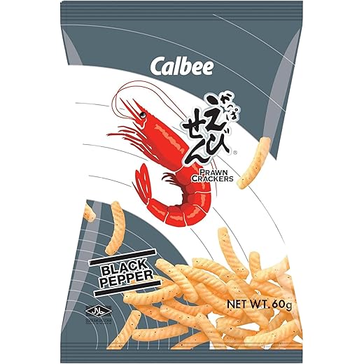 Calbee Prawn Crackers Black Pepper 60g