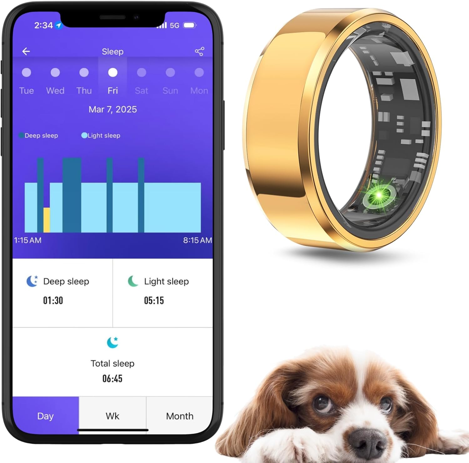 2025 Smart Ring for Women Men Health & Fitness Tracker with Heart Rate Sleep Activity and Camera Control–No APP Subscription 5ATM Waterproof Works with iPhone & Android (Rose Gold, #11-64.6mm/2.54in)