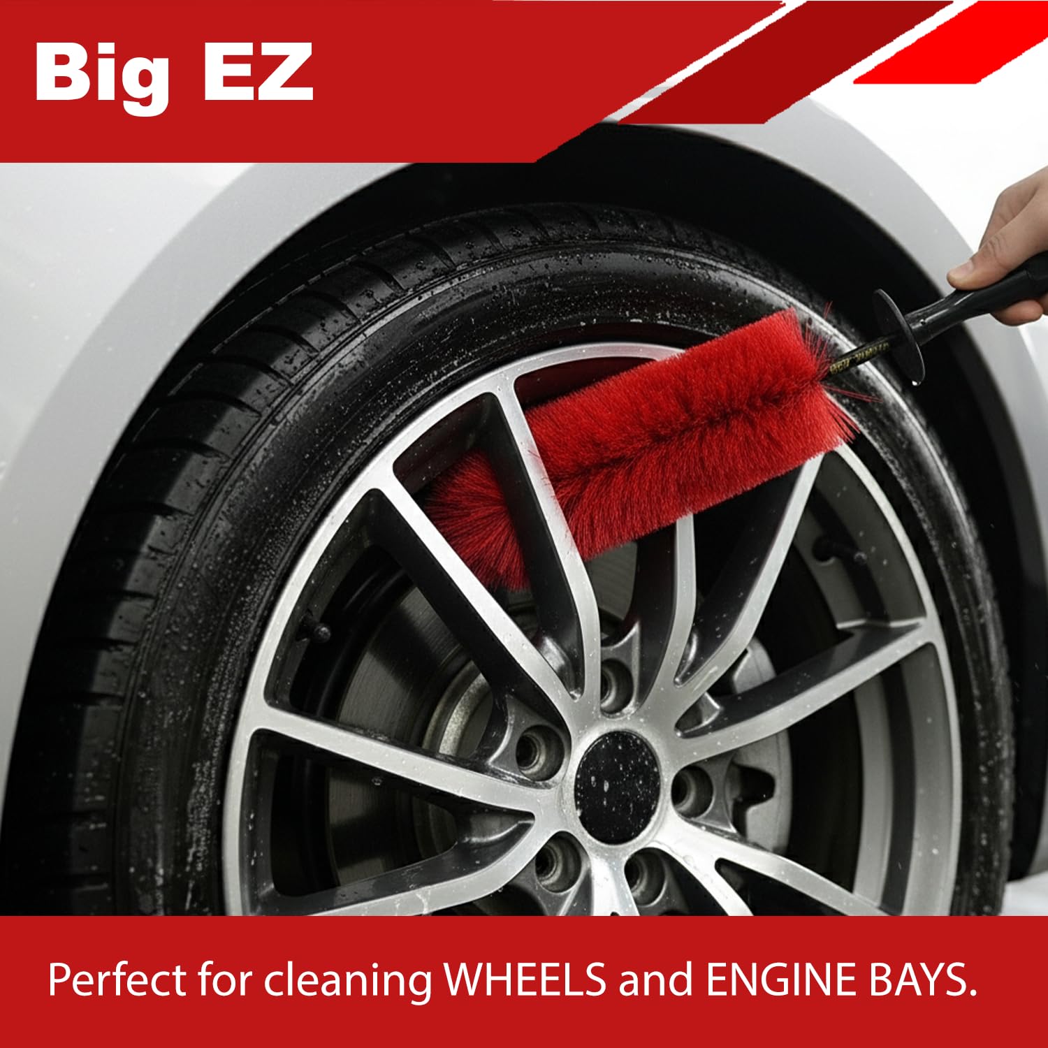EZ Detail Brush Big Felgenreiniger für Autos, Fahrräder, LKWs, Motorräder und andere Fahrzeuge, kratzfestes Auto-Detailing-Werkzeug, erreicht leicht Ecken und Ritzen
