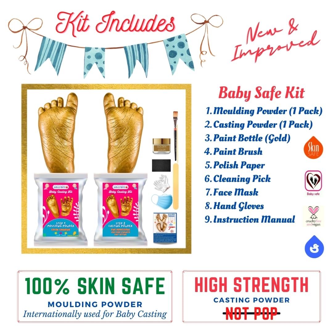 Dream Gifts Baby, Couple, Family Hands & Feet 3D Moulding & Casting Powder Kit | Ideal for Newborns, Toddlers, Kids, Couples, Families, Pet Owners