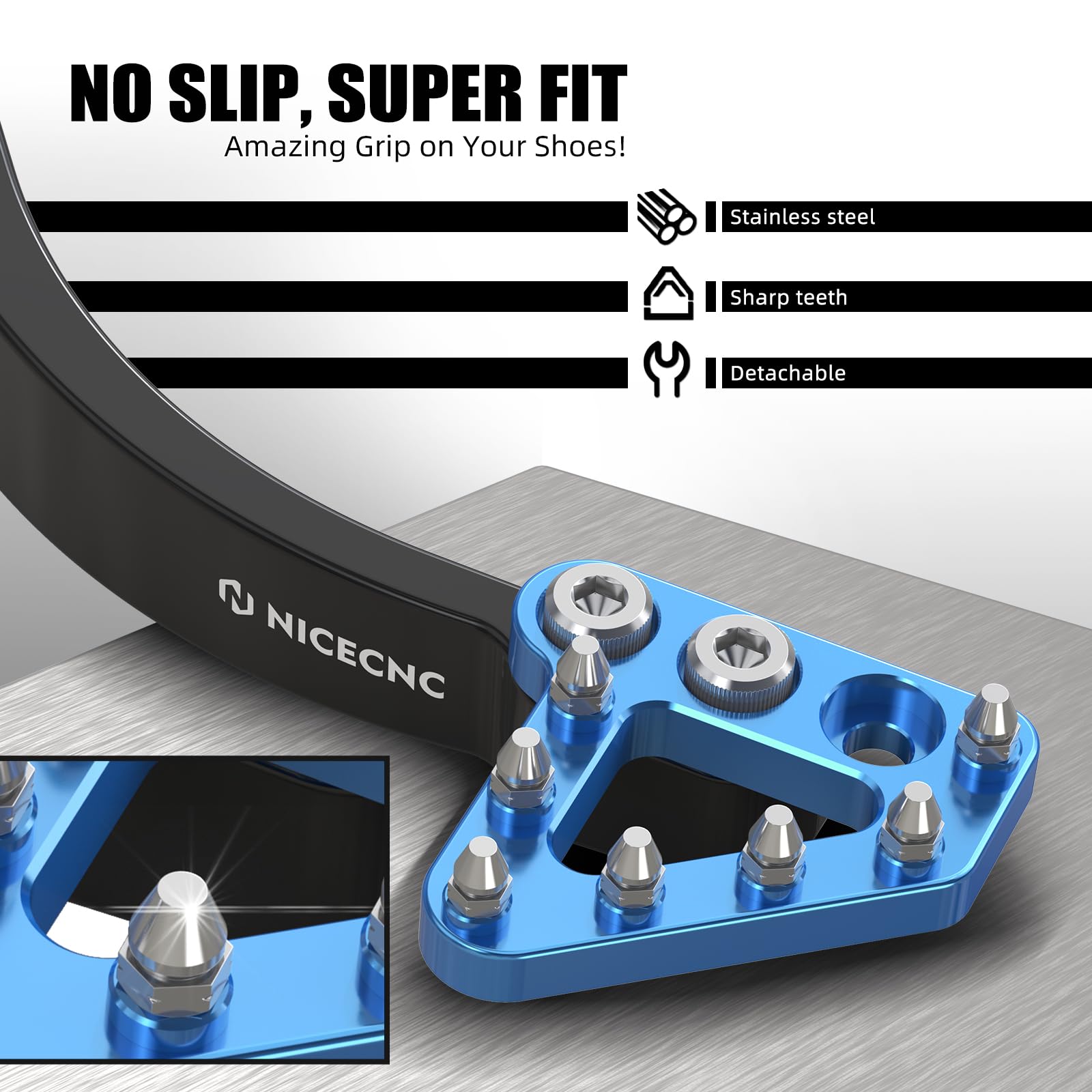 NICECNC Hinterradbremshebel mit verdicktem vergrößertem Anti-Rutsch Pedal Compatible with Husqvarna 701 Enduro 2016-2019, Compatible with 690 Enduro R 2011-2018, Aluminium,Siehe Passform,Black