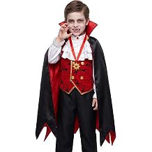 Vampire Costume for Boys Scary Halloween Red Vampire Costume for Kids