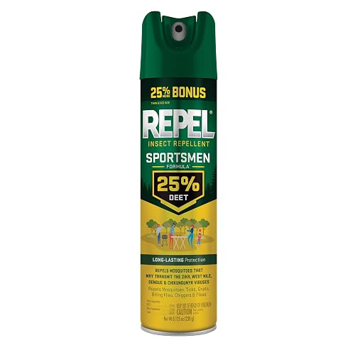 Repel Sportsmen Formula Mosquito & Insect Repellent 8.125 Oz, 25% DEET | Repels Mosquitoes, Ticks, Gnats, Biting Flies, Chiggers & Fleas, Long-Lasting Protection, Non-Greasy Bug Spray