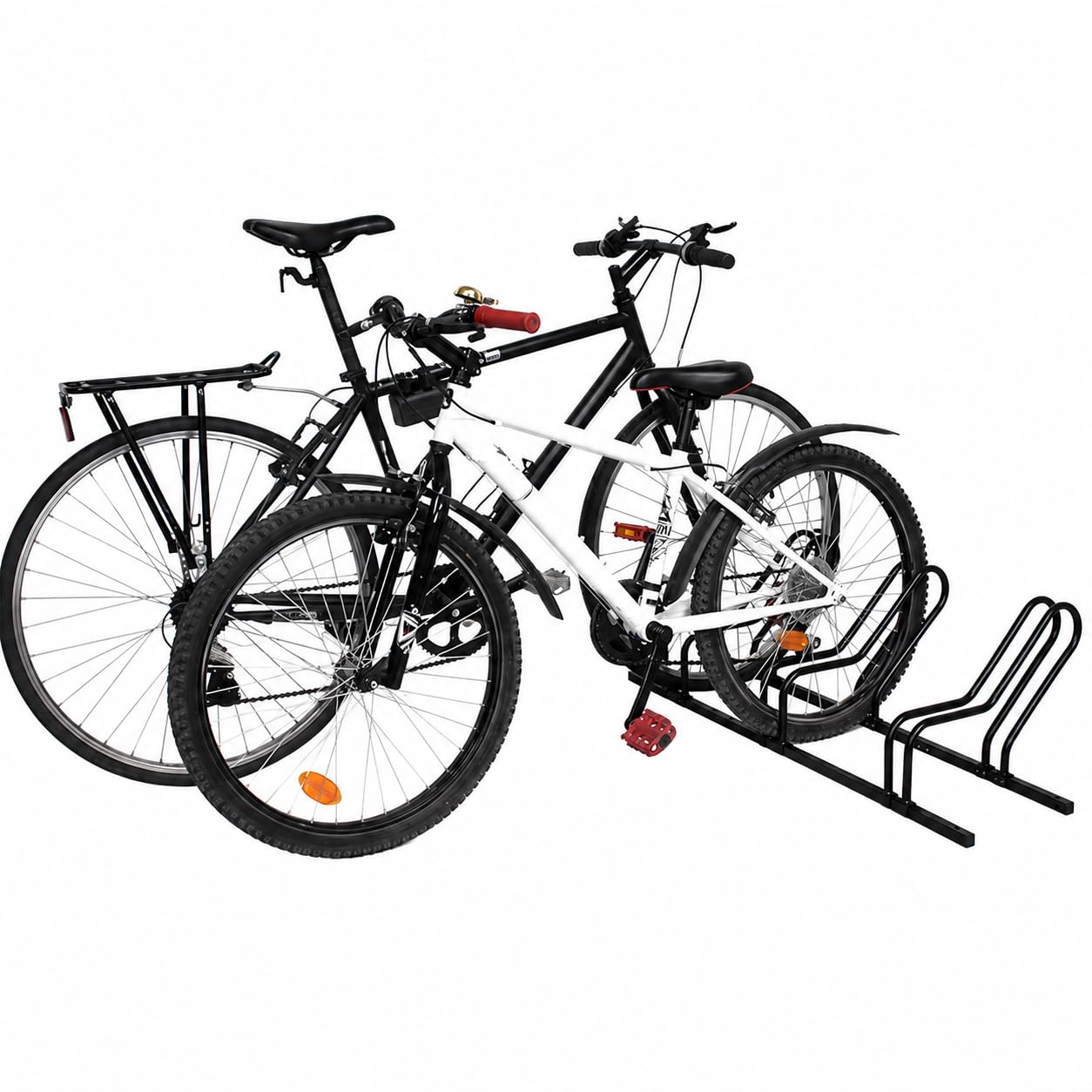 Box and beyond - Râtelier Vélos 3 Places - Métal Noir - Support Vélo Sol ou Mural Garage - Gain de Place - 107 x 48 x 29 cm - Style Moderne