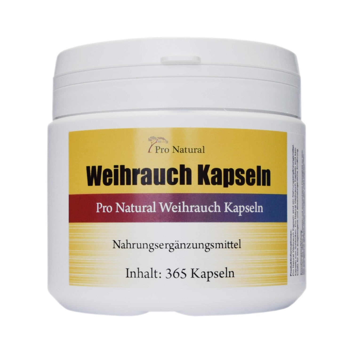 Weihrauch Kapseln hochdosiert 450mg - 365 Kapseln (vegetarisch), Boswellia von Pro Natural