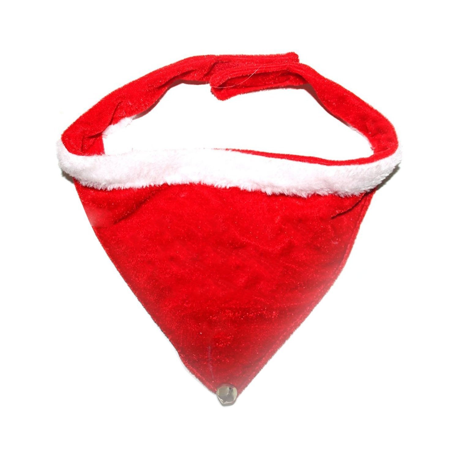 Robelli Small/Medium Christmas Dog Bandanas/Santa Suit/Santa Hat (Jingle Bell Bandana Collar)