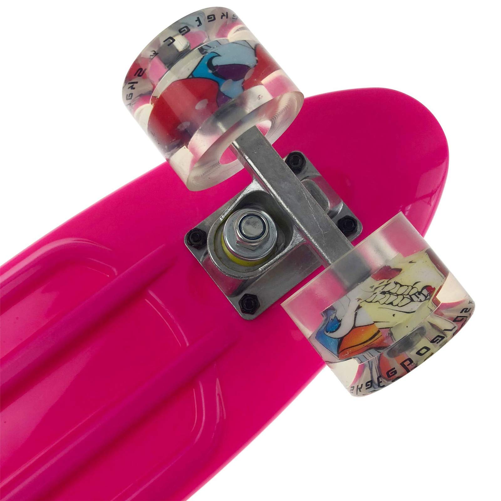 Planches À roulettes Complètes Standard avec Roue d'impression, Double Coup De Pied De Planche À roulettes De 56 Cm pour Enfants Adolescents Et Adultes Débutants Adolescents Cadeau