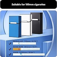 Vista 2 de roygra Cigarette Case (3 Pack), King Size 100s Magnetic Switch 20pcs Cigarette Holder Case for Men Women, Cigarettes Smoking Accessories, Metal and