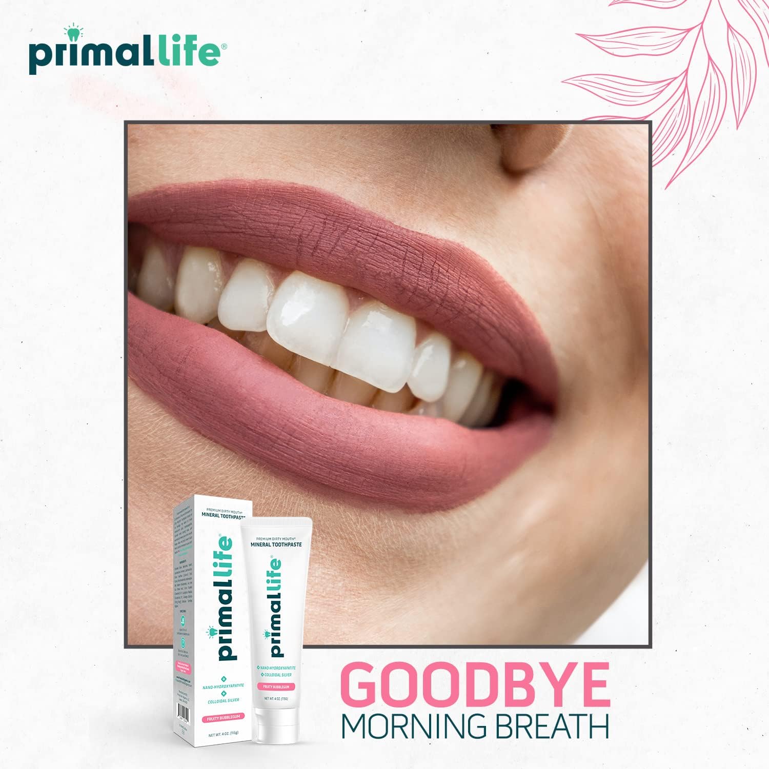 Primal Life Organics Premium Dirty Mouth Mineral Toothpaste - Nano-Hydroxyapatite, Colloidal Silver, Charcoal - Organic, All Natural Whitening Formula (Bubblegum Flavor, 4oz) image 4