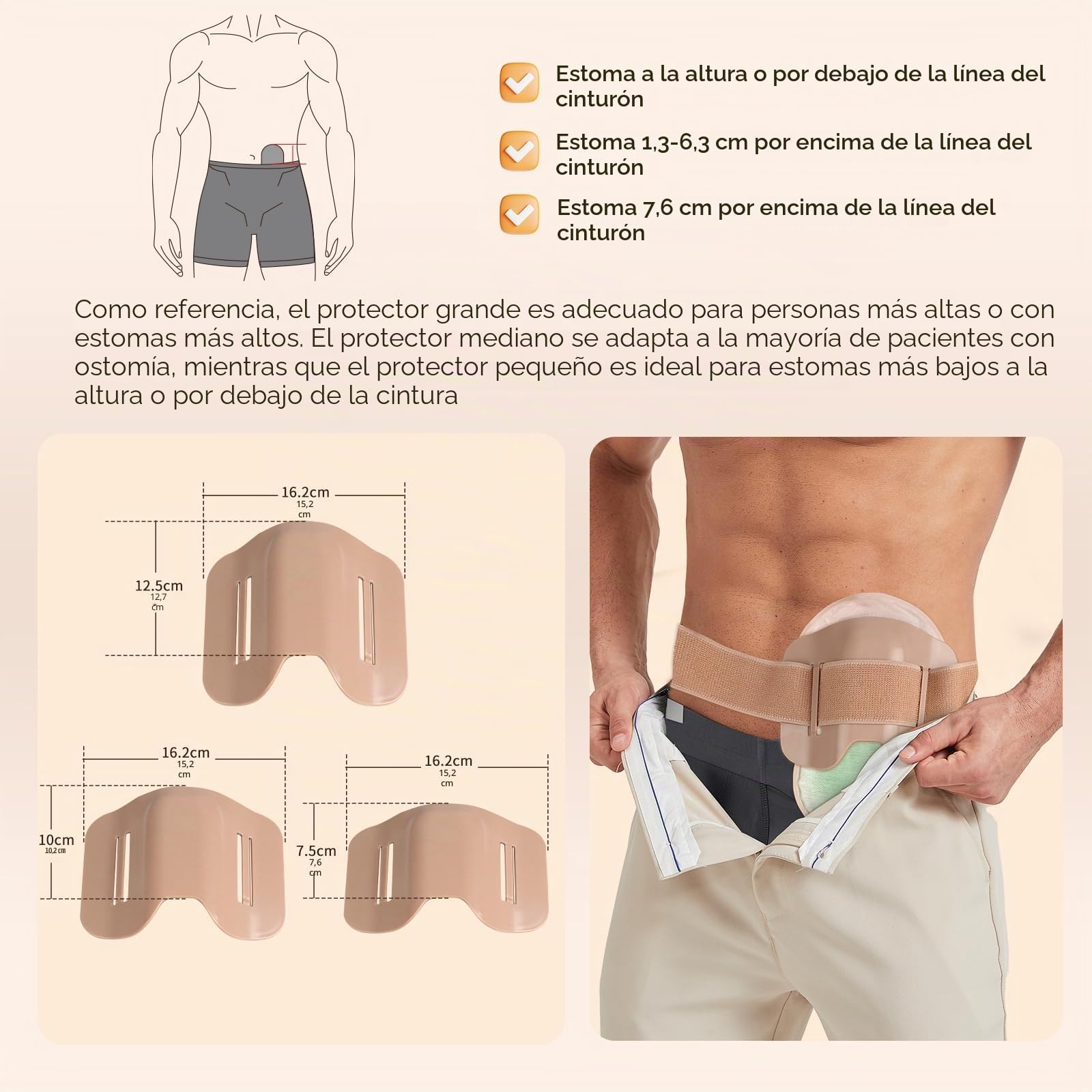 Protector de ostomía, cinturón de ostomía, escudo protector anticolisión para deportes y trabajo, compatible con bolsas de ostomía, protectores para bolsa de colostomía de ileostomía