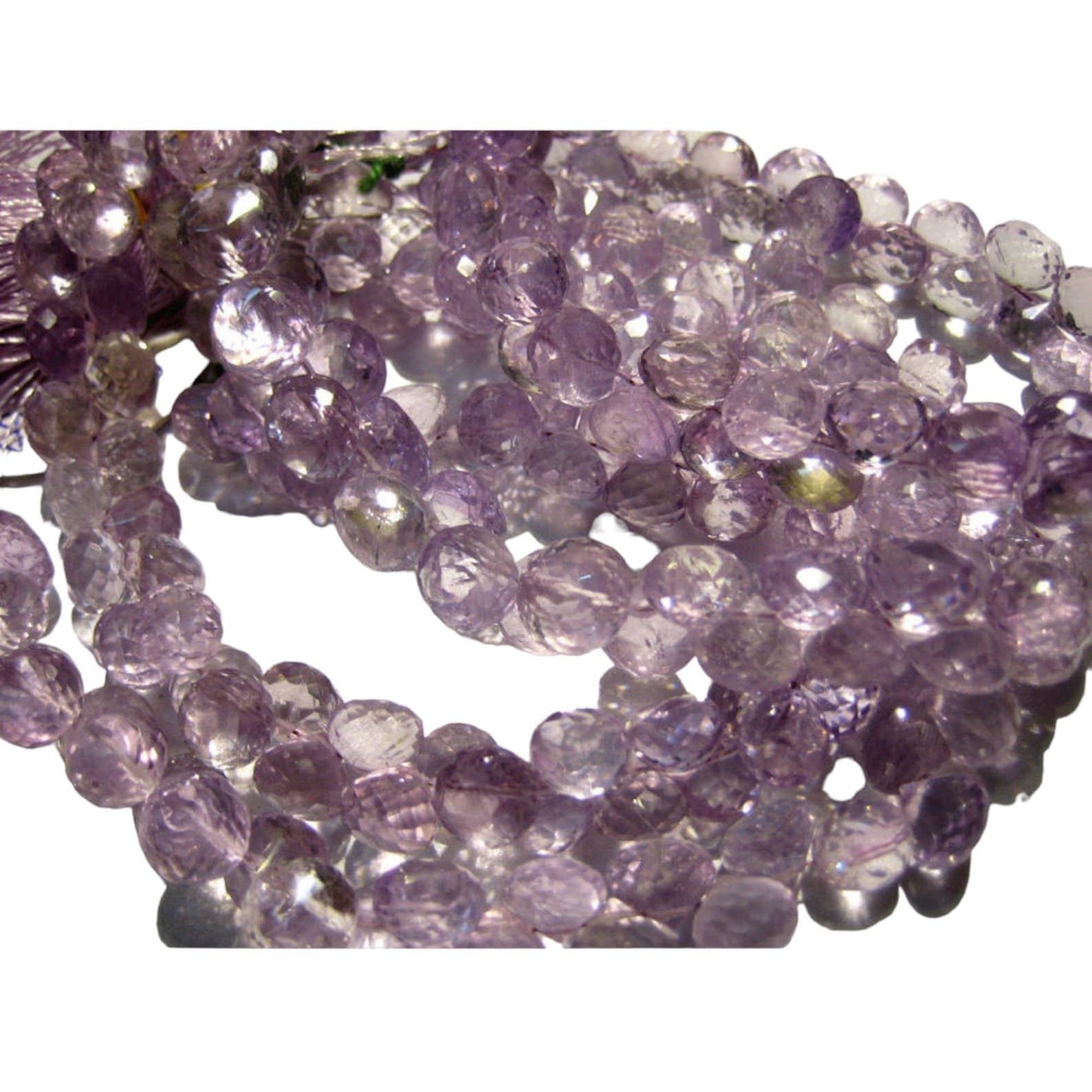 Améthyste rose oignon briolette de 8mm taillée avec précision pour des bijoux artisanaux raffinés