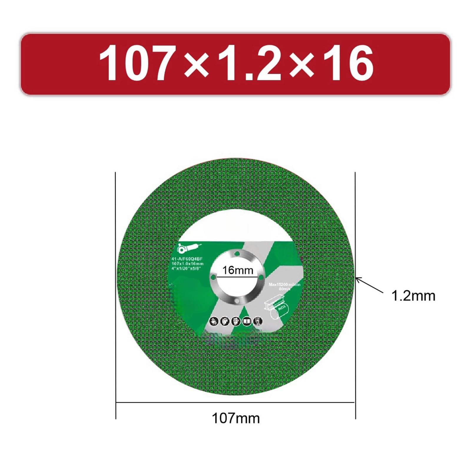 Disco de Corte for Amoladora Angular 107 de Doble Malla, Ultrafino, de Metal, Acero Inoxidable, de Resina, Disco de amolado.(Green-107x1.2x1.6,20 Pcs)