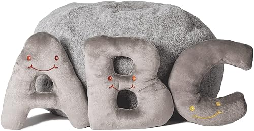 Miniatura 8 de Alphapals Juguetes educativos del alfabeto  Juego de 26 piezas de colores cremosos, letras rellenas grandes de 11 pulgadas en bolsa de felpa