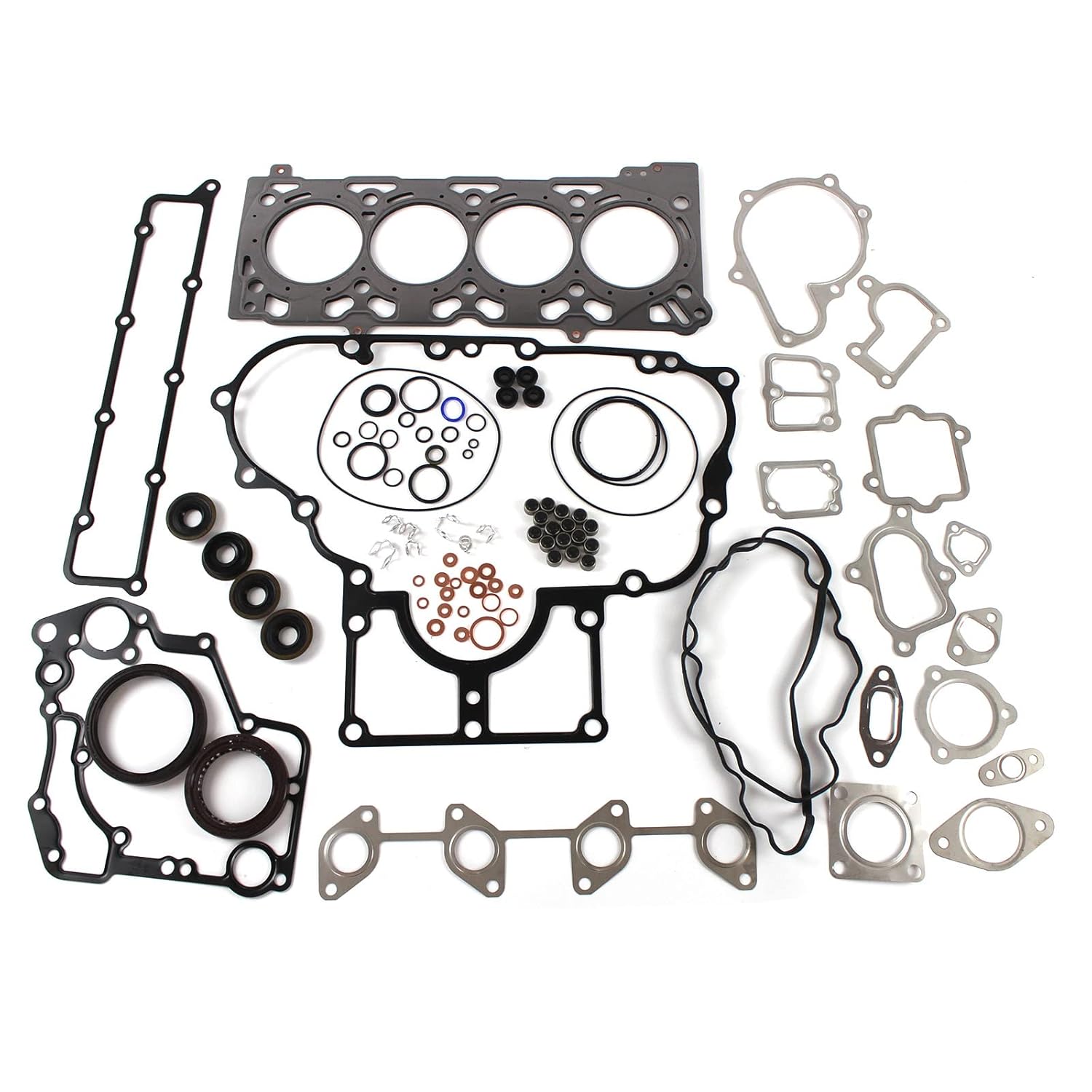 V2607 V2607T Engine Full Gasket Kit Compatible with Kubota V2607 V2607T ER470 ER460 KX163 KX165-5 Compatible with Bobcat S550 S570 S590 Loader Excavator Engine Rebuild Kit Aftermarket Parts
