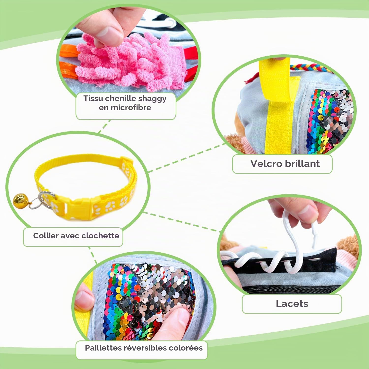 Couverture sensorielle pour chien âgé, couverture sensorielle pour démence, cadeau et activités pour personnes âgées atteintes de la maladie d'Alzheimer ou de démence, jouets sensoriels Fidget Toys