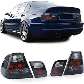 Carparts-Online 27525 Clear Glass Taillights Crystal/Black Smoke