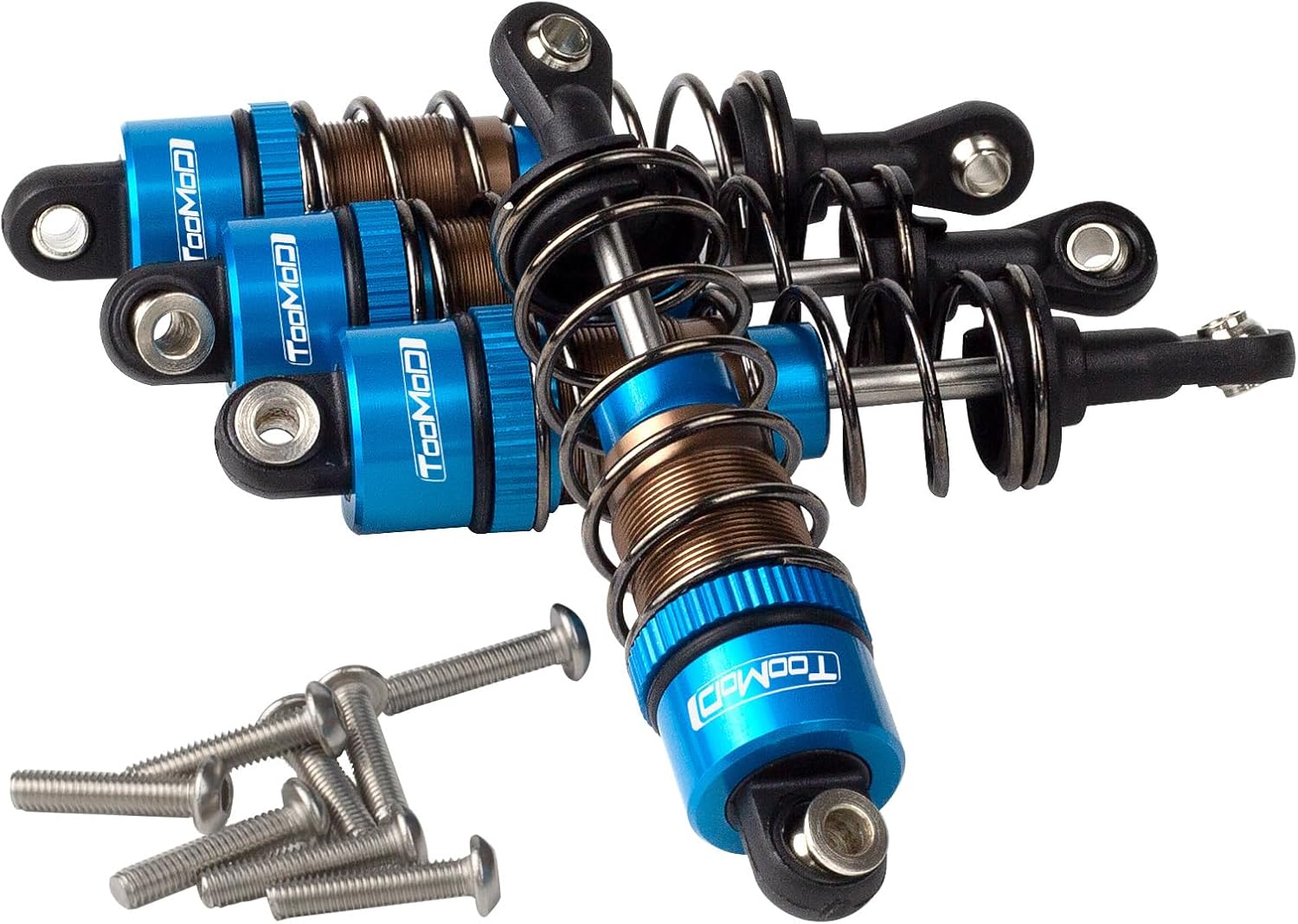 1/10 70mm RC Oil filled Shock Absorbers kit for Tamiya CC01 WR-02 Axial SCX10 D90 HPI HSP 1/10 Crawler Car Buggy Car Upgrades Replace Parts (Blue)