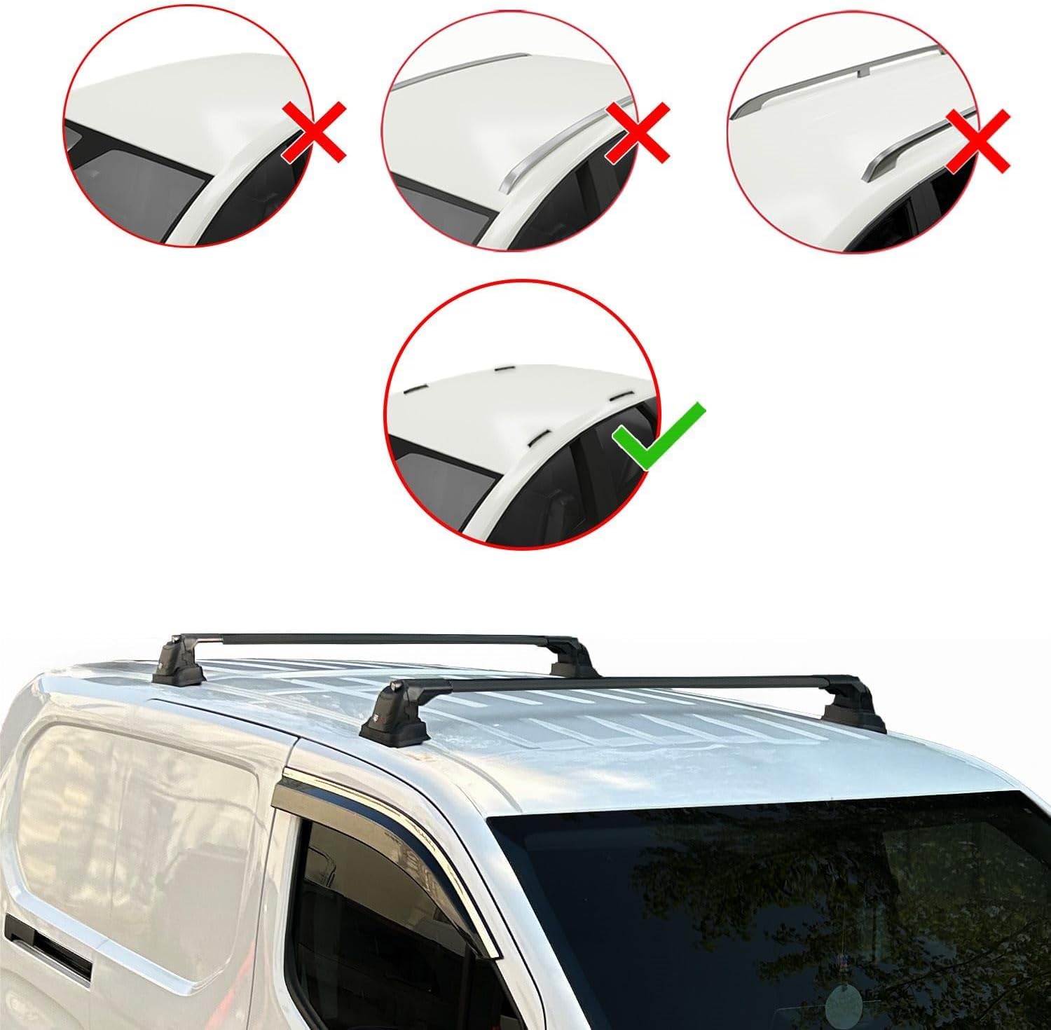 2 PCS Car Roof Rack Cross Bars for Opel Combo Life 2019 2020 2021 2022 2023 ACE-3 Lockable Crossbars Roof Aluminium Rails Crossbars Cargo Luggage