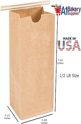 Miniatura 7 de Bolsas de café resellables con lazo de estaño Kraft con forro de polietileno, bolsas de café resellables sin ventana, 12 libra, paquete de 50