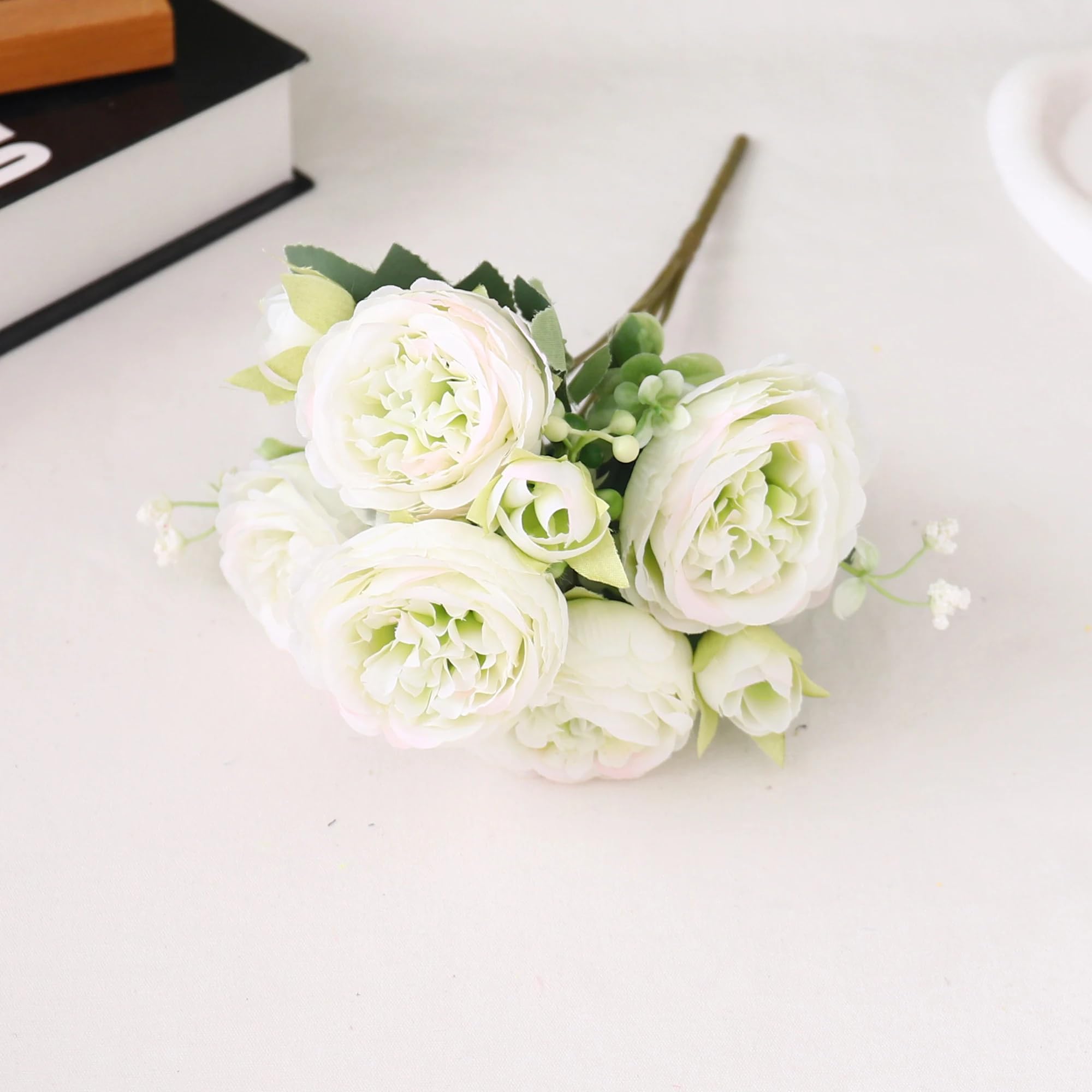 Fleurs artificielles pour maison et jardin | Bouquet de roses et pivoines en soie