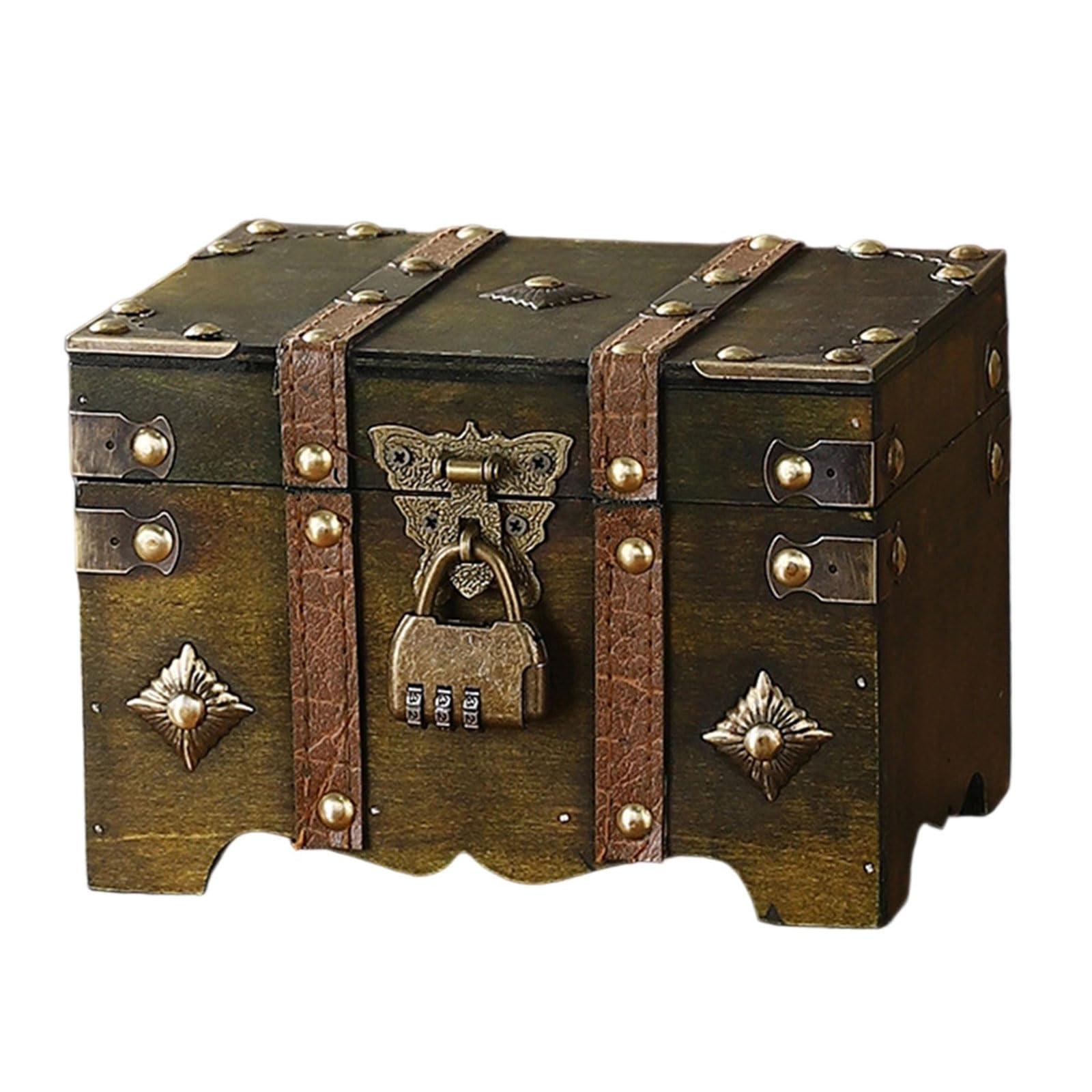 Tsophreniq Themed Security Storage Chest Metal Hardware Large Capacity Organizers for Jewelry Antiques Accessories Vintage Combination Storage Box