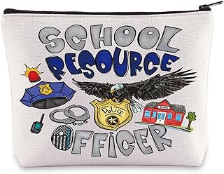 WZMPA School Resource Officer Cosmetic Bag School Police Officer Appreciation Gift Security Officer Makeup Zipper Pouch Bag Police Staff Merchandise (School Resource)